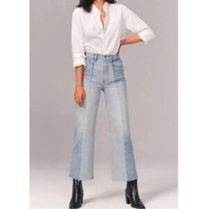 Abercrombie & Fitch Light Blue Straight Leg Jeans High Rise